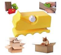 Kiaetvreo Cat Scratcher Cardboard Cutter, 3D Printed Cat Scratching Tool, Handheld Creative Cardboard Strip Cutter, Cardboard Recycling Tool (Yellow)
