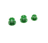 KIAISH Set of 3 Green Brass Insert USA Spec 1/4" Large and Small Knobs Bass Knobs for Jazz J Bass