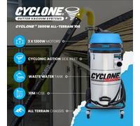 Kiam Cyclone All Terrain Gutter Vacuum System 3600W 100L Stainless Steel + 20Ft Aluminium Pole Kit