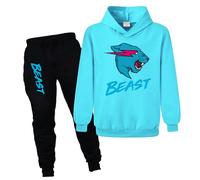 Kiamseay Lightning Cats YouTube Gamer Boys Girls Jumper Hoodie+Pants Cotton 2pcs Colthes (Light Blue1,7-8 Years,7 Years,8 Years)