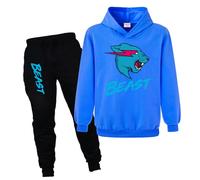 Kiamseay Lightning Cats YouTube Gamer Boys Girls Jumper Hoodie+Pants Cotton 2pcs Colthes (Navy Blue1,7-8 Years,7 Years,8 Years)