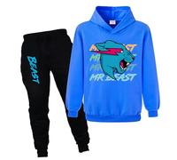 Kiamseay Lightning Cats YouTube Gamer Boys Girls Jumper Hoodie+Pants Cotton 2pcs Colthes (Navy Blue2,9-10 Years,9 Years,10 Years)