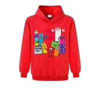 Kiamseay Number Cartoon Kids Hoodie Boys Girls Top Cotton Shirt (UK, Age, 5 Years, 6 Years, Regular, Red)