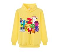 Kiamseay Number Cartoon Kids Hoodie Boys Girls Top Cotton Shirt (UK, Age, 5 Years, 6 Years, Regular, Yellow)