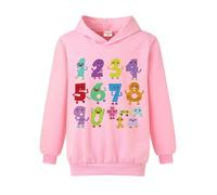 Kiamseay Numbers Day Kids Hoodie Hoodie Boys Girls Cotton Top Math Pullover (Pink,5-6 Years,5 Years,6 Years)