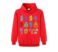 Kiamseay Numbers Day Kids Hoodie Hoodie Boys Girls Cotton Top Math Pullover (Red,7-8 Years,7 Years,8 Years)