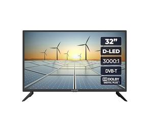 Kiano HD Slim TV 32", 1366x768 Resolution, 200 cd/m² Brightness, 60W Low Power Consumption, USB PVR Playback/Recording, Hotel Mode, Dolby & Digital Plus Audio, Channel Guide