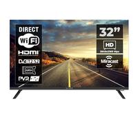 Kiano Smart TV 32" Elegance - HD Ready (1366×768), frameless DLED screen - Netflix, YouTube, Prime Video - Triple tuner DVB-T2/S2/C - Bluetooth, USB-Recording - 3 HDMI, 2 USB - Black