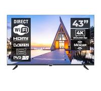 Kiano Smart TV 43" Elegance - 4K UHD (3840×2160) with HDR10 - Android 11, WLAN, Bluetooth - Triple Tuner DVB-T2/C/S2, Dolby Audio - 2 HDMI, 2 USB, CI-Slot - Metal design - VESA
