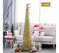 Kiaoeiuyti 5FT Artificial Tinsel Pop Up 3d Red Christmas Tree With Stand Gorgeous Sequins Star Collapsible Xmas Party Trees Decorations-Silver 1.5meter The New