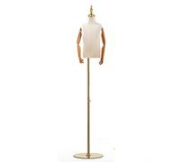 Kiaoeiuyti Child Unisex Mannequin Torso Body with Wood Arms & Metal Base, Boy Girl Manikin Dress Form for 2/4/6/8 Years Old, White Clothing Display Stand (Color : Round base, Size : 6 years old)