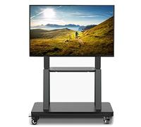 Kiaoeiuyti Heavy Duty Mobile TV Stand Trolley on Wheels, 32-65 Inch LCD LED TVs Display Stand, Black Modern TV Mount for House/Restaurant/Apartment