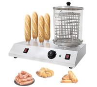 Kiaoeiuyti Hot Dog Machine Steamer Bun Warmer Bread Breakfast Sausages Maker Cooker Stainless Steel for Restaurant - Commercial Electric Fast Food Equipment with 3/4 Toast,4