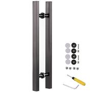 Kiaoeiuyti Push Pull Door Handle Double Sided-with Accessories,Sliding Gate Handle for Barn/Office/Glass/Front Door,Anti-Rust Handle Pull Set,50 60 80 120cm Long(Dark Grey 50cm/19 3/4" 30cm)