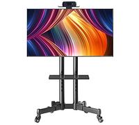 Kiaoeiuyti Rolling TV Cart Tilt TV Stand for 40/42/43/50/55/60/65 Inch Flat Screens TV, Floor Mobile TV Display Stand with Wheels & Shelf, Trade Shows/Company/Restaurant