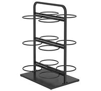 Kiaoeiuyti Stadium/School Floor Basketball Organizer, Freestanding Upright Double-Sided Ball Storage Rack, Heavy Duty Multi-tier Soccer Balls Display Stand (Color : Black, Size : 3 tier)