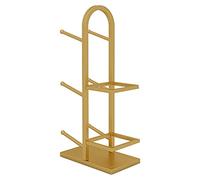Kiaoeiuyti Upright Ball Storage Rack for Basketball/Football/Badminton Racket, Home/Store/Bedroom/Garage Sports Equipment Organizer, Multi-layer Ball Display Stand (Color : Gold, Size : 3 tier)