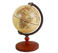 KiaoTime 5 inch Diameter BROWN Vintage World Globe Antique Decorative Desktop Globe Rotating Earth Geography Globe Wooden Base Educational Globe Wedding Office School Children GIFT