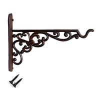 KiaoTime Cast Iron Plant Hook Hanger 10" Deep Outdoor Indoor Wall Hanging Planters Flower Flowering Plants Pot Basket Hook Bird Feeder Wind Chime Lanterms Hanger Hardware Bracket (10" Deep)