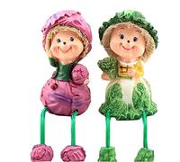 KiaoTime Home Kitchen Decorative Fruits & Vegetables Scarecrow Shelf Sitters with Dangling Legs Figurine Statue for Shelves, Countertop, Windowsill, Cupboard Décor
