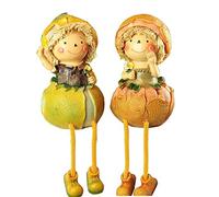 KiaoTime Home Kitchen Decorative Fruits & Vegetables Scarecrow Shelf Sitters with Dangling Legs Figurine Statue for Shelves, Countertop, Windowsill, Cupboard Décor