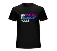 kiapu Sex Drugs and Sausage Rolls Mens Funny Slogan T-Shirt Black M