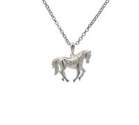 Kiara Jewellery 925 Sterling Silver Equestrian Pony/Horse Pendant Necklace on 18" Sterling Silver Chain.