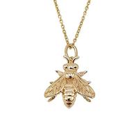 Kiara Jewellery 925 Sterling Silver Yellow Gold Plated Honey Bee Pendant Necklace on matching 18" Sterling Silver Trace Or Curb Chain.