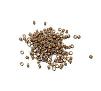 Kiara World 100 Light Brown Silicone Lined Micro Rings Beads 5mm for Pre Bonded I Tip Human Hair Extensions Feather Extensions