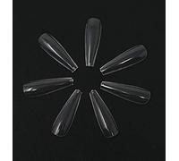Kiara World 500pcs Clear Ballerina Coffin Full Cover Artificial False Transparent Nail Tips Long Fake Nails