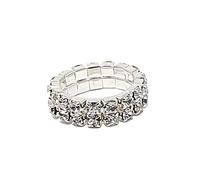 Kiara World Double Row Toe Ring Rhinestone Clear Crystal Elastic Stretch Jewellery