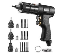 KIARUO Pneumatic Rivet Nut Gun 10-32,8-32,6-32 with Replacement Mandrels, RPM 3000 Industrial Grade Pull Rivnut Gun MODEI:LM09 Button Switch