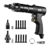 KIARUO Pneumatic Rivet Nut Gun 3/8 & 1/2 with Self-locking Head, 250rpm Industrial Grade Pull Rivnut Gun tool set,Model:LM06