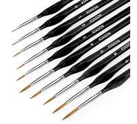 KIASON 10PC Miniature Paint Brush for Fine Detailing, Mini Small Painting Brushes Set for Art, Crafts, Acrylic, Watercolor, Oil, Model, Face, Warhammer 40k & Paint by Number, Citadel, Figurine (Black)