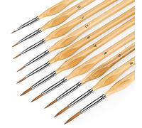 KIASON 10Pcs Miniature Paint Brushes, Small Fine Tip Paintbrushes, Micro Detail Paint Brush Set, Triangular Grip Handles Art Brushes Perfect for Acrylic, Watercolor, Oil, Craft, Models, Warhammer 40K
