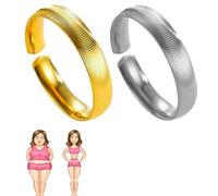 KIASRZN Lymphatic Magnetic Therapy Cats Eye Ring, Lymphatic Drainage Copper Magnetic Therapy Rings,Fashion open lymphatic drainage ring for women and men (Silver+Gold)