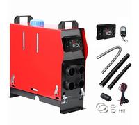 KIASTER 5KW / 8KW 12V Diesel Air Heater All-in-one Parking Heater Diesel Night Heater With LCD Switch & Remote Control for Car Trucks Boat Trailer Caravan Campervans (4 Holes Red, 8KW)
