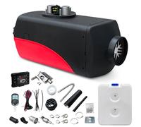 KIASTER 5KW / 8KW 12V Diesel Air Heater Parking Heater Diesel Night Heater w/LCD Switch & Remote Control & Silencer & 10L Fuel Tank for Car Trucks Boat Trailer Motorhomes (Red+Black, 8KW)