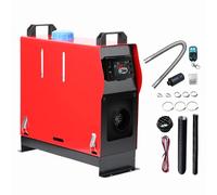 KIASTER 5KW / 8KW 12V Diesel Heater Air Parking Heater Diesel Night Heater With LCD Display & Remote Control & Fuel Tank for Car Trucks Boat Trailer RV Caravan Campervans (Single Hole Red, 8KW)