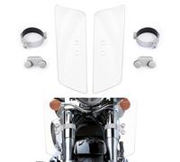 Kiawnia Motorcycle Fork Deflectors, Front Fork Wind Deflector Shield for Honda Shadow VT1100 VT750 VTX1300, for Kawasaki Vulcan Classic VN1500, for Yamaha V-Star XV950 XVS1100 XVS1300 (Clear)