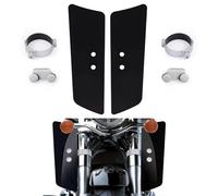 Kiawnia Motorcycle Fork Deflectors, Front Fork Wind Deflector Shield for Honda Shadow VT1100 VT750 VTX1300, for Kawasaki Vulcan Classic VN1500, for Yamaha V-Star XV950 XVS1100 XVS1300 (Black)