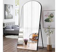 KIAYACI Arched Full Length Mirror Over Sized Floor Mirror with Stand Bedroom Dressing Mirror Full Body Wall Mirror Wood Frame (Black, 32" x 71")