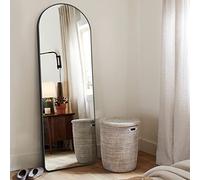 KIAYACI Arched Full Length Mirror With Stand - Floor and Wall Mounted for Bedroom Dressing (Black, 59" x 20")
