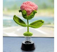 KIAYOO Car Bobble Head Pink Rose, Funny Dashboard Accessory Interior Shaking Heads Nodding Doll, Home Office Ornaments Decor, Fun Gifts for Him Her Men Women Friends Boyfriend Birthday Christmas