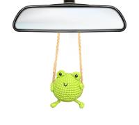 KIAYOO Car Mirror Hanging Accessories Crochet Frog,Cute Rearview Mirror Hanging,Car Decoration Interior Birthday Christmas New Year Gift for Her Him Girls Women Men Friends