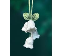 KIAYOO Car Mirror Hanging Accessories Crochet Lily of The Valley,Cute Rearview Mirror Hanging,Car Decoration Interior Birthday Christmas New Year Gift for Teen Girls Women Friends,White