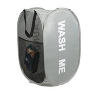 KIAYOO Collapsible Laundry Basket,75L Large Washing Basket Foldable Folding Dirty Clothes Hamper with Side Pocket Bag,Pop up Washing Bin Bag for Bathroom,Bedroom,College Dorm,Hotel,Travel,Grey