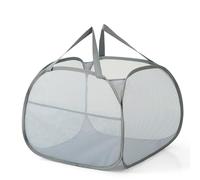 KIAYOO Collapsible Laundry Basket,Large Washing Basket Foldable Folding Dirty Clothes Hamper with Side Pocket Bag,Pop up Washing Bin Bag for Bathroom,Bedroom,College Dorm,Hotel,Travel,Grey