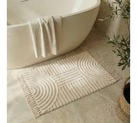 KIBAGA Beautiful Boho Rug with Tassels for Your Bathroom - Soft 2 x 3 ft. Cotton Rug Fits Perfectly Into Your Bath - Washable, Non-Slip Mat Ideal to Enhance Any Modern Home Decor, 24 x 36 inch