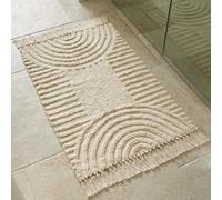 KIBAGA Beautiful Boho Rug with Tassels for Your Bathroom - Soft 2 x 3 ft. Cotton Rug Fits Perfectly Into Your Bath - Washable, Non-Slip Mat Ideal to Enhance Any Modern Home Decor, 24 x 36 inch